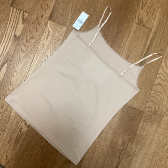 NWT ANN TAYLOR STRETCH CAMI CAMISOLE WASHED TAN SMALL LAYERING SLEEVELESS TANK - Picture 3 of 3